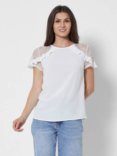 Urbanic Casual Solid Women White Top