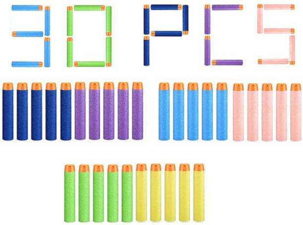 Just97 Hot Fire Gun Bullet Soft Foam Dart for Nerf Gun Refill Pack 30 Pcs (multicolor) Darts & Plastic Bullets