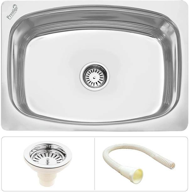 Prestige (24x18x9) Inch 304-Grade Stainless Steel Oval Single Bowl Kitchen Sink Vessel Sink