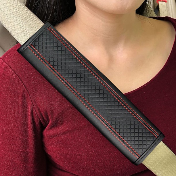 Beige Auto Car Seat Belt Cover Plush Seat Shoulder Pad Cushion Strap Covers 2 Pcs One Pair 