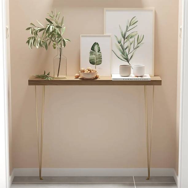 NG Decor Modern WalnutNarrow Rectangular Console Table with Woode