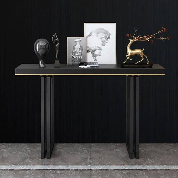 NG Decor 39" Entry Accent Table Narrow Console Table Black Solid