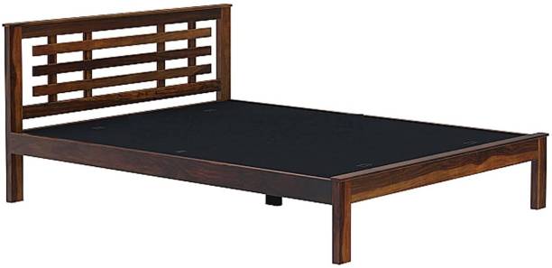 WOODSTAGE Sheesham Wood Queen Size Double Bed for Bedroom Solid Wood Queen Bed