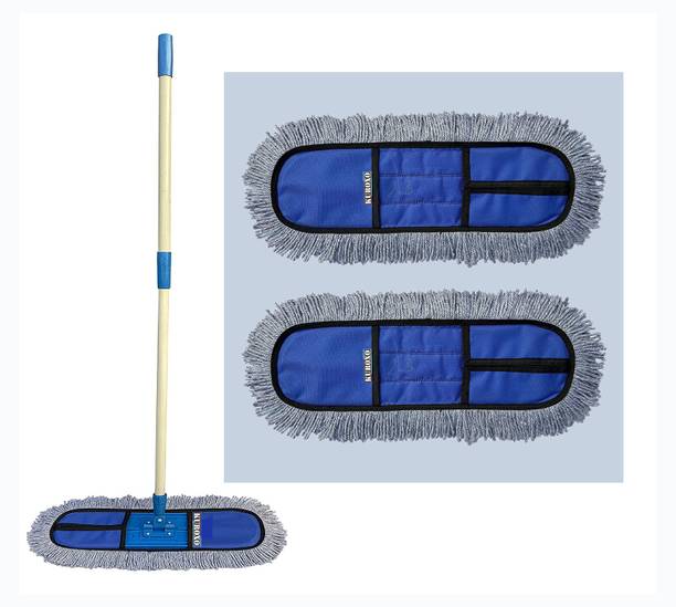 KUROXO Wet and Dry Mop 18 inch mop round with 2 Extra Refill for Floor Cleaning mop Wet & Dry Mop