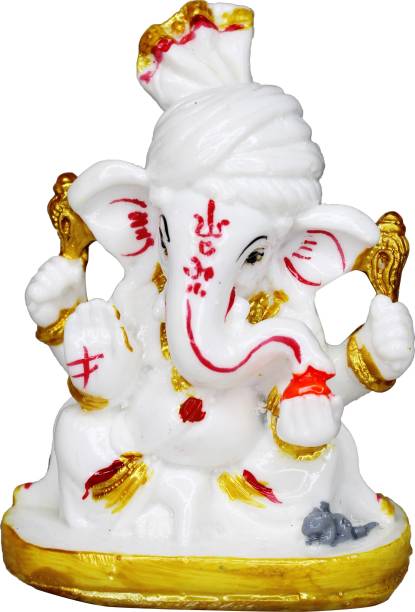 Om ssvmb9 Ganesh Ji Statue Ganesh Idol For Home Decor Ganesh Murti For Home Temple 3.5" Decorative Showpiece  -  9 cm