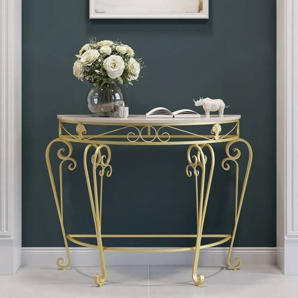 NG Decor Modern Metal Console Table Classical Gold Frame Entryway Table Metal Console Table