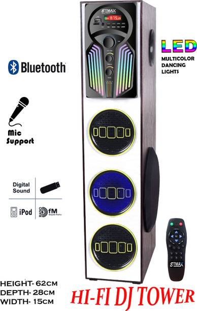 etmax ZALLWA 1 80W Hi-Fi DJ tower 80 W Bluetooth Tower Speaker
