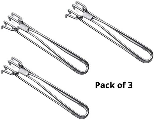 फरकुए Steel Pakad Tongs Vessel Utensils Holder Tong for Kitchen/Doctor Pakkad (Pack of 3) 30 cm यूटिलिटी पक्कड़