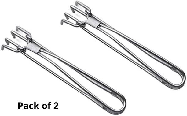 फरकुए Steel Pakad 2pcs Tongs Vessel Utensils Holder Tong for Kitchen/Doctor Pakkad 20 cm यूटिलिटी पक्कड़ सेट