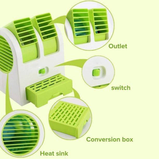 KRITAM Desktop Dual Bladeless Air Cooler, mini cooler, Mini Usb Cooler(Multicolor) Mini Air Conditioner Cooling Fan USB Air Freshener