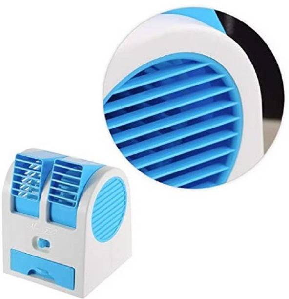 KRITAM Air Cooler Powered by USB &amp; Battery Portable Cooler (Multicolor) Mini Portable Dual Bladeless Small Air Conditioner USB Air Freshener