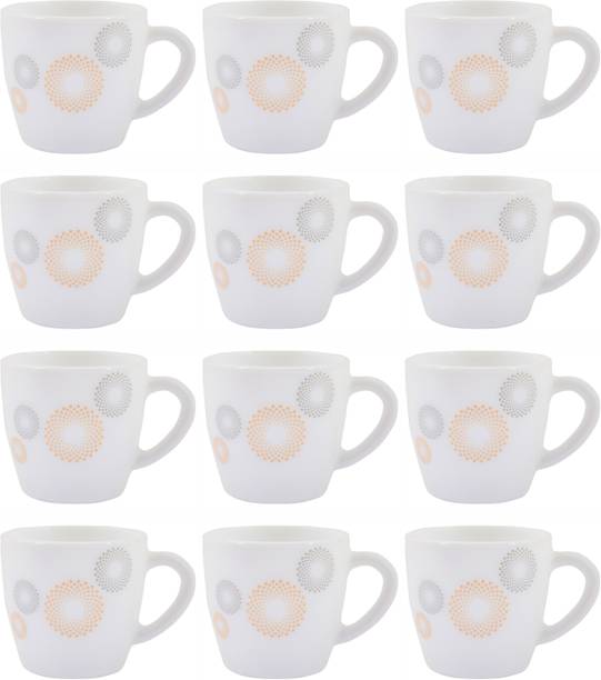 cello Pack of 12 Opalware Tea Cups / Mugs (Set of 12 pcs)