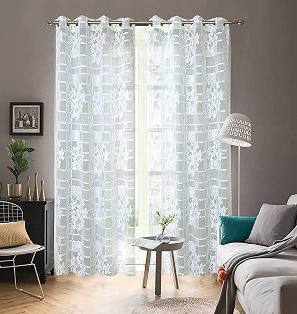 Flipkart SmartBuy 215 cm (7 ft) Tissue Semi Transparent Door Curtain (Pack Of 2)