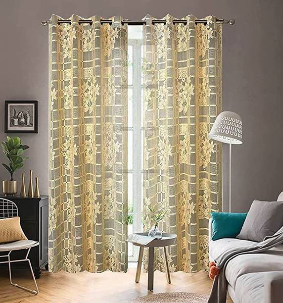 Flipkart SmartBuy 153 cm (5 ft) Tissue Semi Transparent Window Curtain (Pack Of 2)