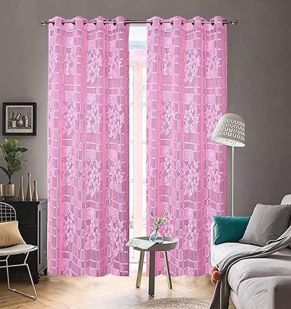 Flipkart SmartBuy 215 cm (7 ft) Tissue Semi Transparent Door Curtain (Pack Of 2)
