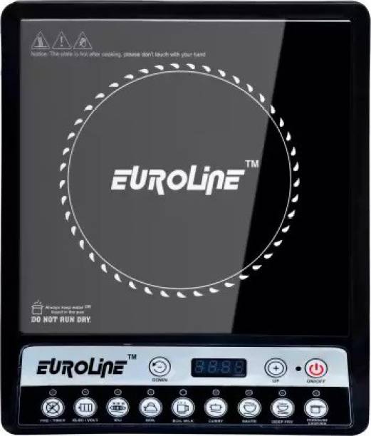 Euroline by Euroline Electric Induction Stove Cooktop ABS Plastic 2000 Watts Push Button Control Induction Cooktop