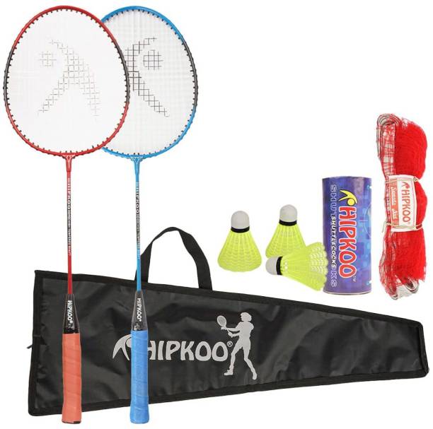 Hipkoo Sports Intact Aluminum Badminton Complete Racquets Set with Net Badminton Kit