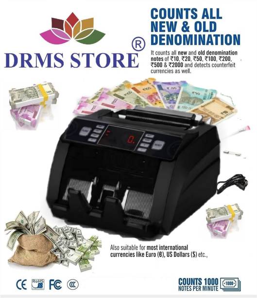 DRMS STORE Banko2 Note Counting Machine With Fake Note Detection Note Counting Machine