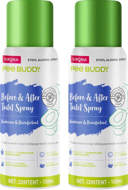 PeeBuddy Toilet Seat Sanitizer Spray - 100 ml (Pack of 2)| Reduces UTI Risk & Infection Vanilla Spray Toilet Cleaner