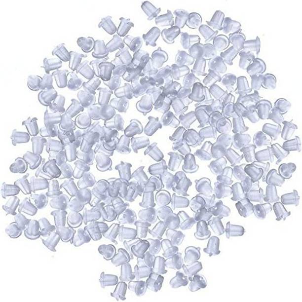 नवजही Rubber Earring Stoppers Safety Back for Earing Backpush Clear Bullet Clutch 75pc