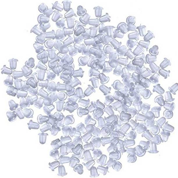 नवजय Rubber Earring Stoppers Safety Back for Earing Backpush Clear 200pc