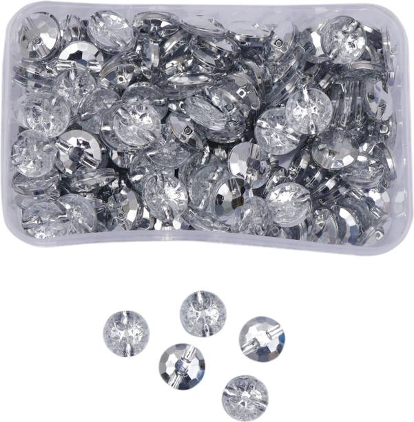 नवजही Round Beads 2Hole Buttons for Jewelry Dress Craft and EmbroideryMaking 10MM 20Pc