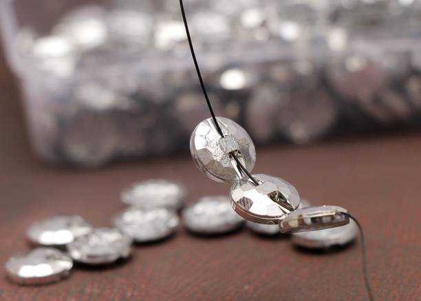 नवजही Round Beads 2Hole Buttons for Jewelry Dress Craft and EmbroideryMaking 10MM 40Pc