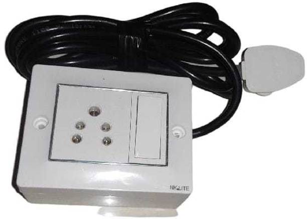 supriya combaind box 6A 1switch(cona) 1socket(cona), 3pin top (cona) (2 miter wair) Wall Plate