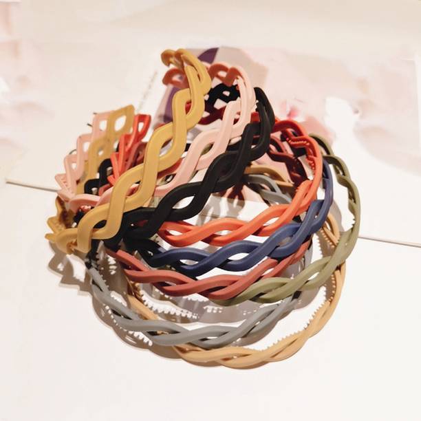 Myra Collection Cross Anti-slip Wave Shape hair band of girls pack of 12 Hair Band