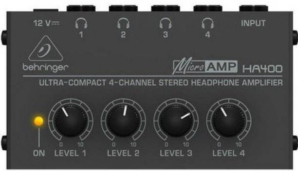 TechBlaze Headphone Amplifier 4 Channel Metal Stereo with Power Adapter for Sound Mixer Studio Headphone Amplifier