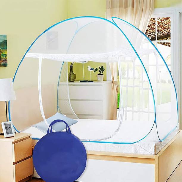 लाइफक्राफ्ट Pop-Up Foldable single Bed Mosquito Net -Blue पॉलिएस्टर एडल्ट के लिए बनाया गया मॉस्कीटो नेट