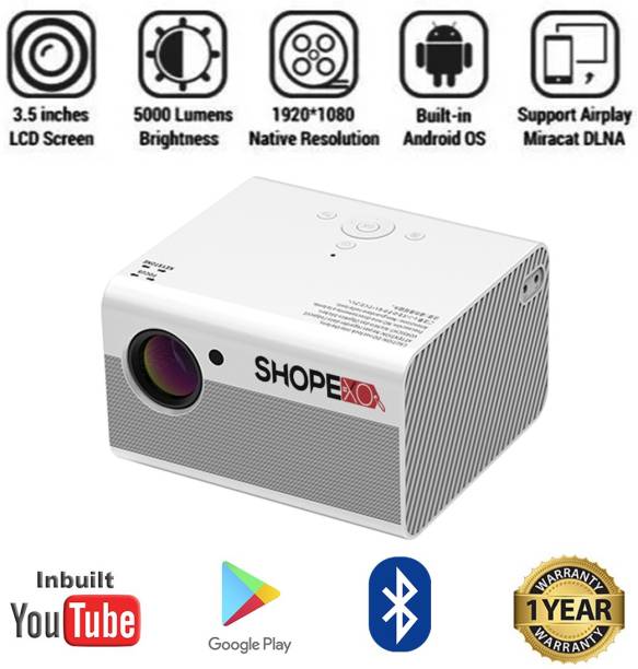 Shopexo T10 Smart Android Full HD 5000 lm LED Corded Mobiles Portable Projector