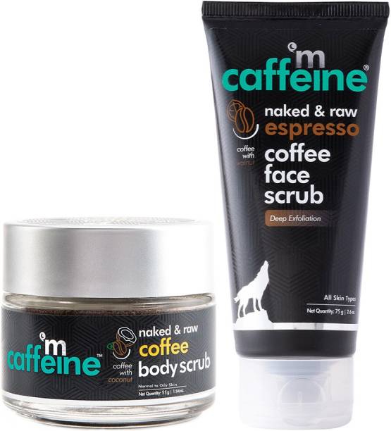 MCaffeine Exfoliating Coffee Body & Espresso Face Scrub Combo for Tan & Blackhead Removal Scrub