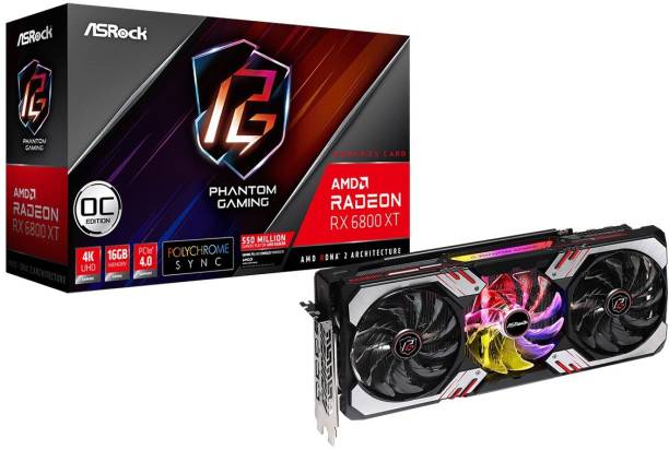 ASRock AMD Radeon RX6800XT PGD 16 GB GDDR6 Graphics Car...