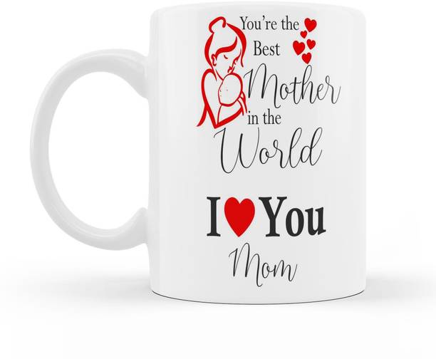 Dezzbee Mom You Are The Best Mother In The World Printed Ceramic Coffee 330 Ml Ceramic Coffee Mug