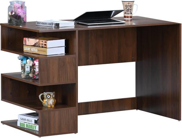 DeckUp Athena Walnut Engineered Wood Office Table