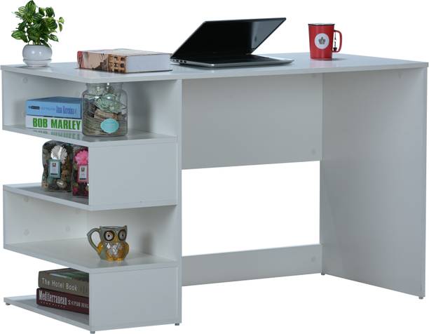 DeckUp Athena White Engineered Wood Office Table