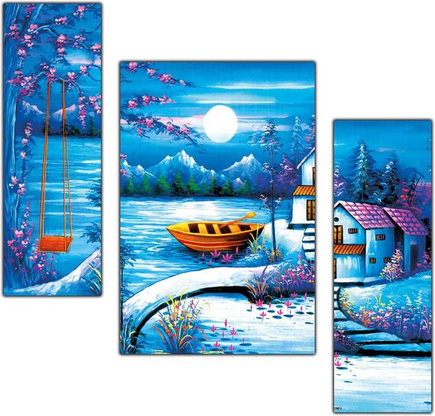pnf Poster And Frame Nature Scenery Painting | For Living, Bedroom | Decor Item Digital Reprint 18 inch x 12 inch Painting