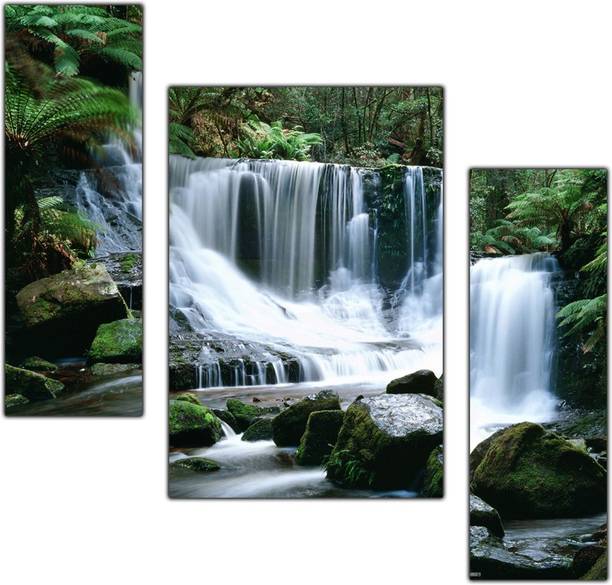 पीएनएफ Poster And Frame Vastu Waterfall Landscape Painting | Best Gifting Option डिजिटल रीप्रिंट 18 inch x 12 inch पेंटिंग