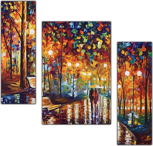 pnf Poster And Frame Hand Painted Landscape Scenery MDF Painting | Decoration Item Digital Reprint 18 inch x 12 inch Painting