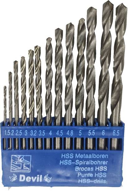 Inditrust 13PC HSS Drill Bit Set, All Size Bits for Ele...