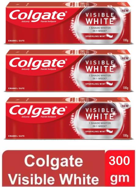 Colgate VISIBLE WHITE 1 Shade Whiter In 1 Week (100x3) Toothpaste