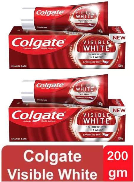 Colgate VISIBLE WHITE 1 Shade Whiter In 1 Week (100x2) @ Toothpaste