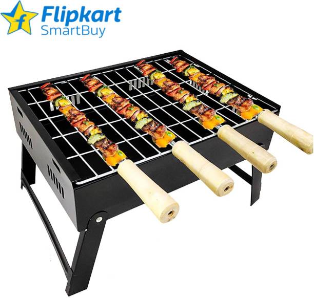Flipkart SmartBuy Mini Table top Barbeque with 4 skewers 1 tong 1 grill Charcoal Grill