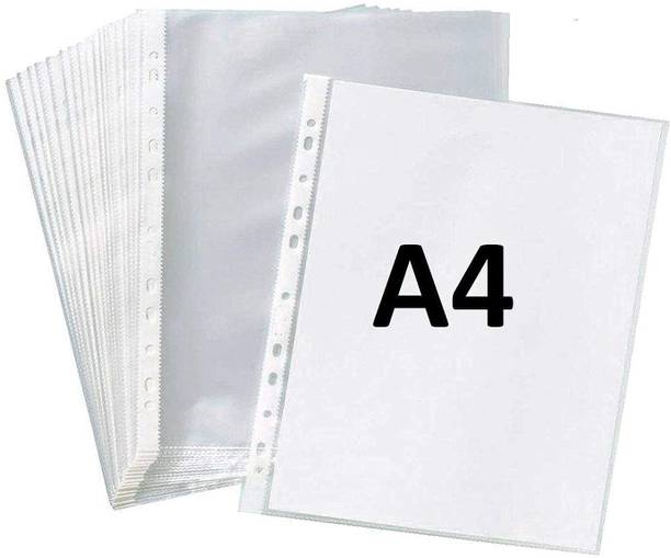 YourStationeryHouse Plastic File folder Transparent A4 Size Document Sleeves 200 Micron