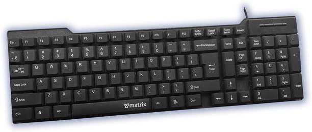 MATRIX KM-200 Wired USB Standard Multi-device Keyboard Compatible with Desktop, Laptop, Mac stand support