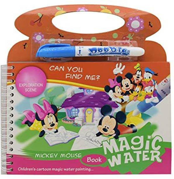 Synlark Magic Water Coloring Reusable Book with12 Exploration Scene for Kid Multi-Design