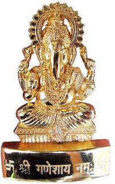 DARIDRA BHANJAN Lord Ganesh ji Statue Hindu God Ganesh Ganpati Sitting Idol Good Luck &amp; Success Decorative Showpiece  -  10 cm