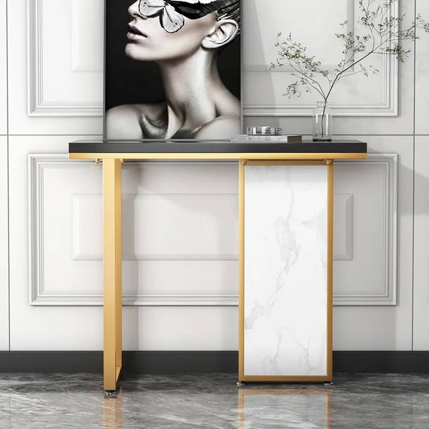 NG Decor Modern Rectangular Console Table with Wooden Top Entrywa
