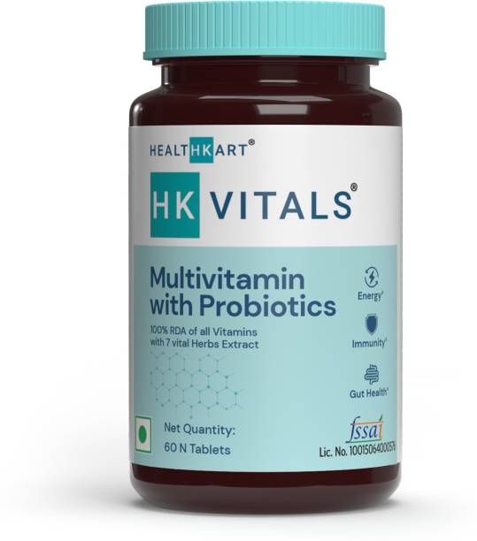 HEALTHKART HK Vitals Multivitamin with Probiotics, Immunity and Gut Health (60 Tablets)